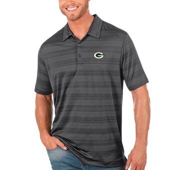 Men's Green Bay Packers Antigua Charcoal Compass Polo