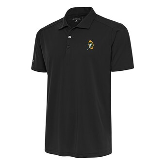 Men's Green Bay Packers Antigua Charcoal Team Logo Throwback Tribute Polo