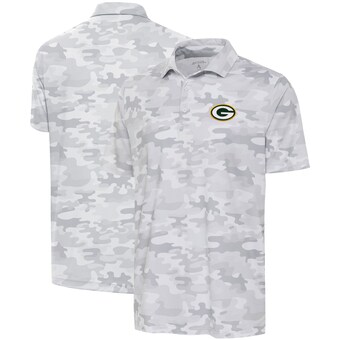 Men's Green Bay Packers Antigua White Collide Polo