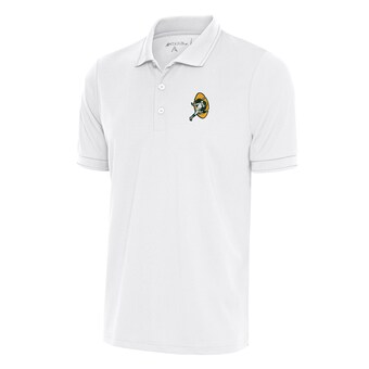 Men's Green Bay Packers Antigua White Team Logo Throwback Affluent Polo