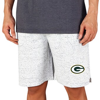 Men's Green Bay Packers Concepts Sport White/Charcoal Throttle Knit Jam Shorts