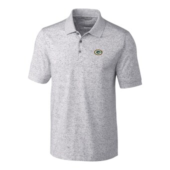 Men's Green Bay Packers Cutter & Buck Gray Space Dye Advantage Polo