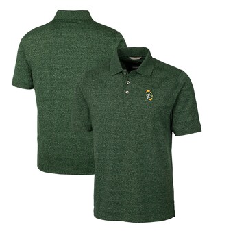 Men's Green Bay Packers Cutter & Buck Green Advantage Tri-Blend Space Dye Throwback Polo