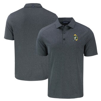 Men's Green Bay Packers  Cutter & Buck Heather Black Throwback Forge Eco Stretch Recycled Polo