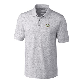 Men's Green Bay Packers Cutter & Buck Heather Gray Big & Tall Space Dye Advantage Polo