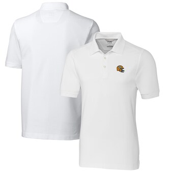 Men's Green Bay Packers  Cutter & Buck White Helmet Advantage Tri-Blend Pique Polo