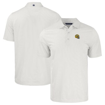 Men's Green Bay Packers  Cutter & Buck White Helmet Big & Tall Pike Eco Symmetry Print Stretch Recycled Polo