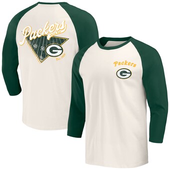 Men's Green Bay Packers Darius Rucker Collection by Fanatics Green/White Raglan 3/4 Sleeve T-Shirt