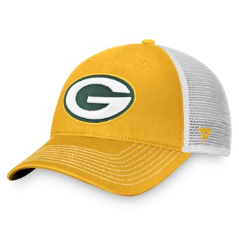 Men's Green Bay Packers Fanatics Gold/White Fundamental Trucker Unstructured Adjustable Hat