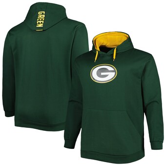 Men's Green Bay Packers Green Big & Tall Logo Pullover Hoodie