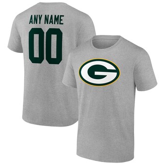Men's Green Bay Packers Heathered Gray Team Authentic Custom T-Shirt