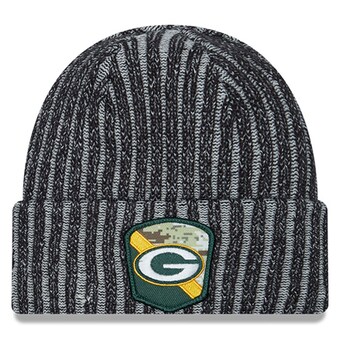 Men's Green Bay Packers  New Era Black 2023 Salute To Service Cuffed Knit Hat