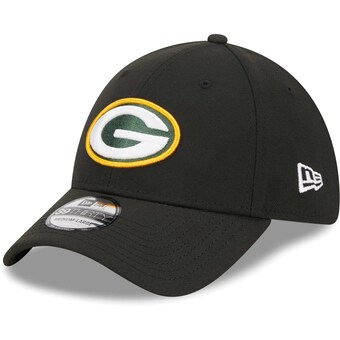 Men's Green Bay Packers New Era Black  Main 39THIRTY Flex Hat