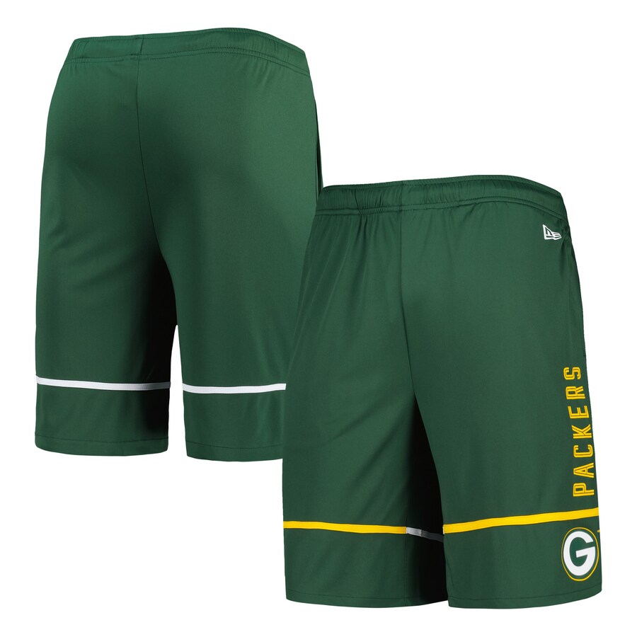 Men's Green Bay Packers New Era Green Combine Authentic Rusher Training Shorts