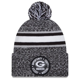 Green Bay Packers New Era 2023 Inspire Change Cuffed Knit Hat With Pom – Heather Black