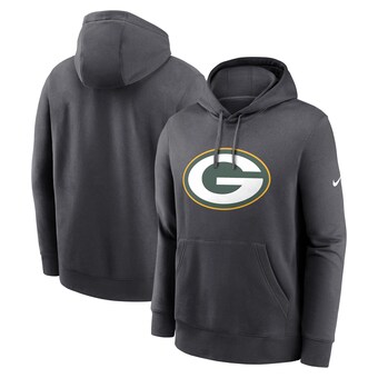 Men's Green Bay Packers Nike Anthracite Club Logo Pullover Hoodie