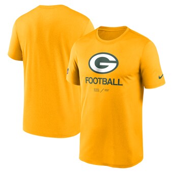 Men's Green Bay Packers Nike Gold Sideline Infograph Performance T-Shirt