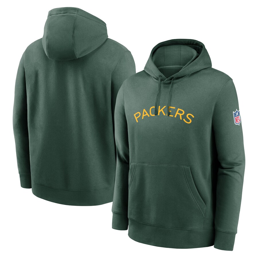 Men's Green Bay Packers  Nike Green 2023 Sideline Club Alternate Tri-Blend Pullover Hoodie