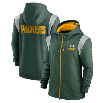 Men's Green Bay Packers Nike Green Performance Sideline Lockup Full-Zip Hoodie