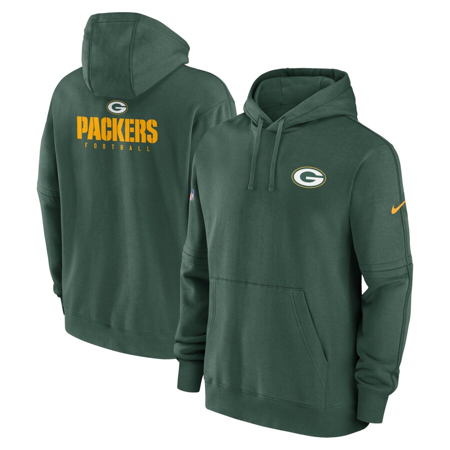 Men's Green Bay Packers Nike Green Sideline Club Fleece Pullover Hoodie