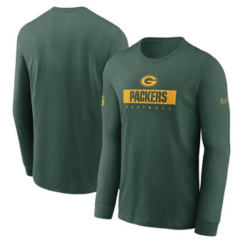 Men's Green Bay Packers Nike Green Sideline Performance Long Sleeve T-Shirt