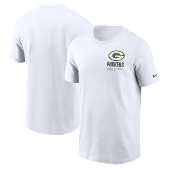 Men's Green Bay Packers Nike White Sideline Infograph Lockup Performance T-Shirt