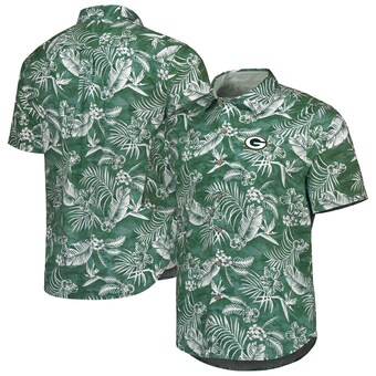 Men's Green Bay Packers Tommy Bahama Green Aqua Lush Full-Button Shirt