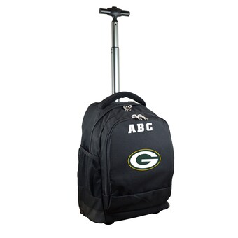 Green Bay Packers MOJO Black 19'' Personalized Premium Wheeled Backpack