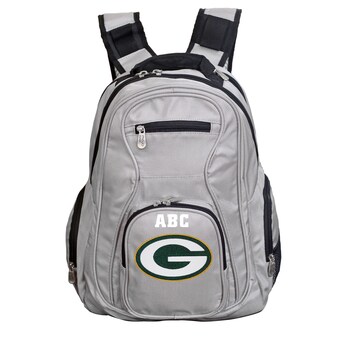 Green Bay Packers MOJO Gray Personalized Premium Laptop Backpack