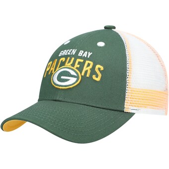 Preschool Green Bay Packers Green/White Core Lockup Mesh Back Snapback Hat