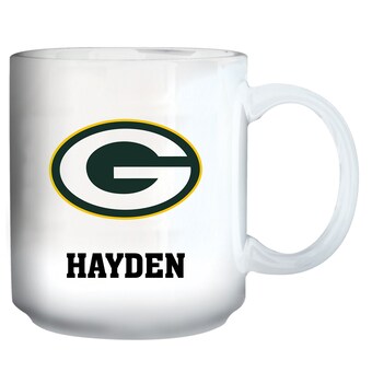 Green Bay Packers White 11oz. Personalized Mug