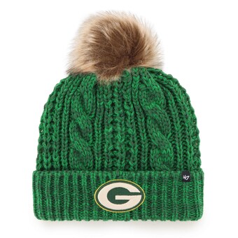 Women's Green Bay Packers '47 Green Logo Meeko Cuffed Knit Hat with Pom