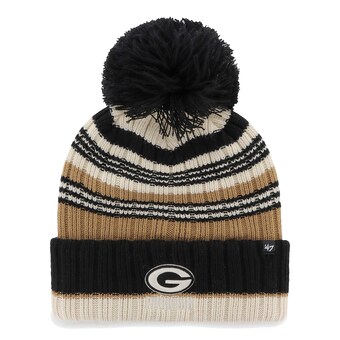 Women's Green Bay Packers '47 Natural Barista Cuffed Knit Hat with Pom