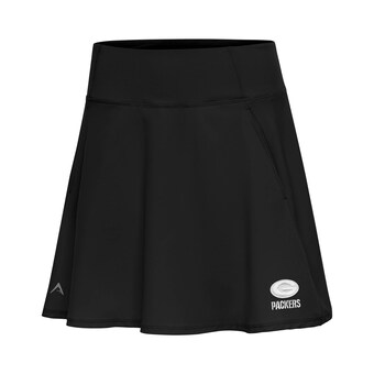 Women's Green Bay Packers Antigua Black White Logo Chip Skort