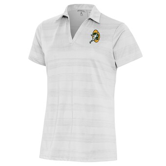 Women's Green Bay Packers Antigua White Throwback Logo Compass Polo