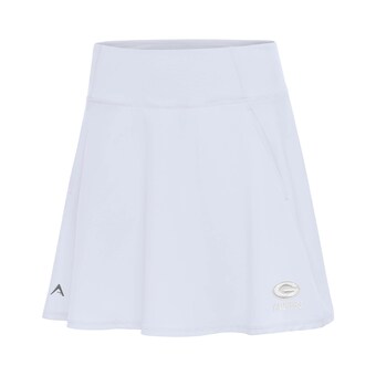 Women's Green Bay Packers Antigua White White Logo Chip Skort