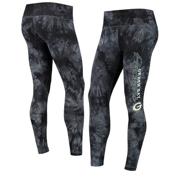 Women's Green Bay Packers Concepts Sport Black Burst Tie Dye Leggings