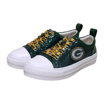 Women's Green Bay Packers Cuce Green Team Sequin Sneakers