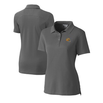 Women's Green Bay Packers  Cutter & Buck Gray Helmet Logo Advantage DryTec Tri-Blend Pique Polo