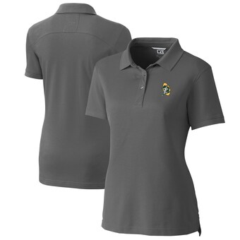 Women's Green Bay Packers Cutter & Buck Steel Throwback Logo Advantage Tri-Blend Pique Polo