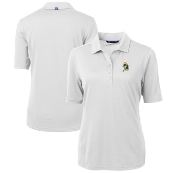 Women's Green Bay Packers Cutter & Buck White Throwback Logo Virtue Eco Pique Recycled Polo