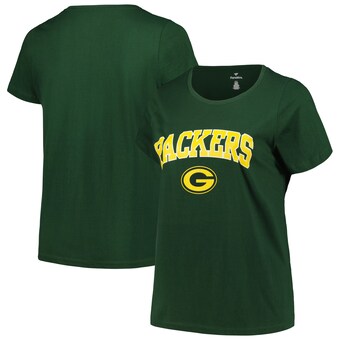 Women's Green Bay Packers Fanatics Green Plus Size Arch Over Logo T-Shirt