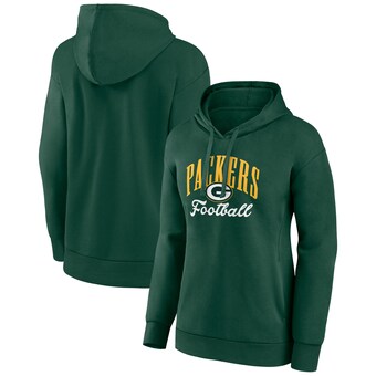 Women's Green Bay Packers Fanatics Green Team Logo Victory Script Pullover Hoodie