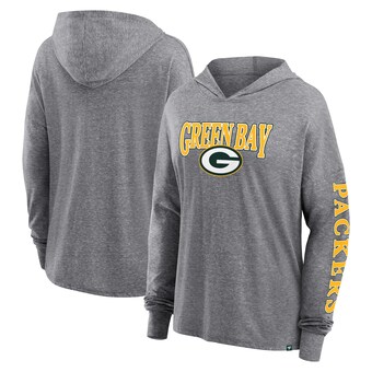Women's Green Bay Packers Fanatics Heather Gray Classic Outline Pullover Hoodie