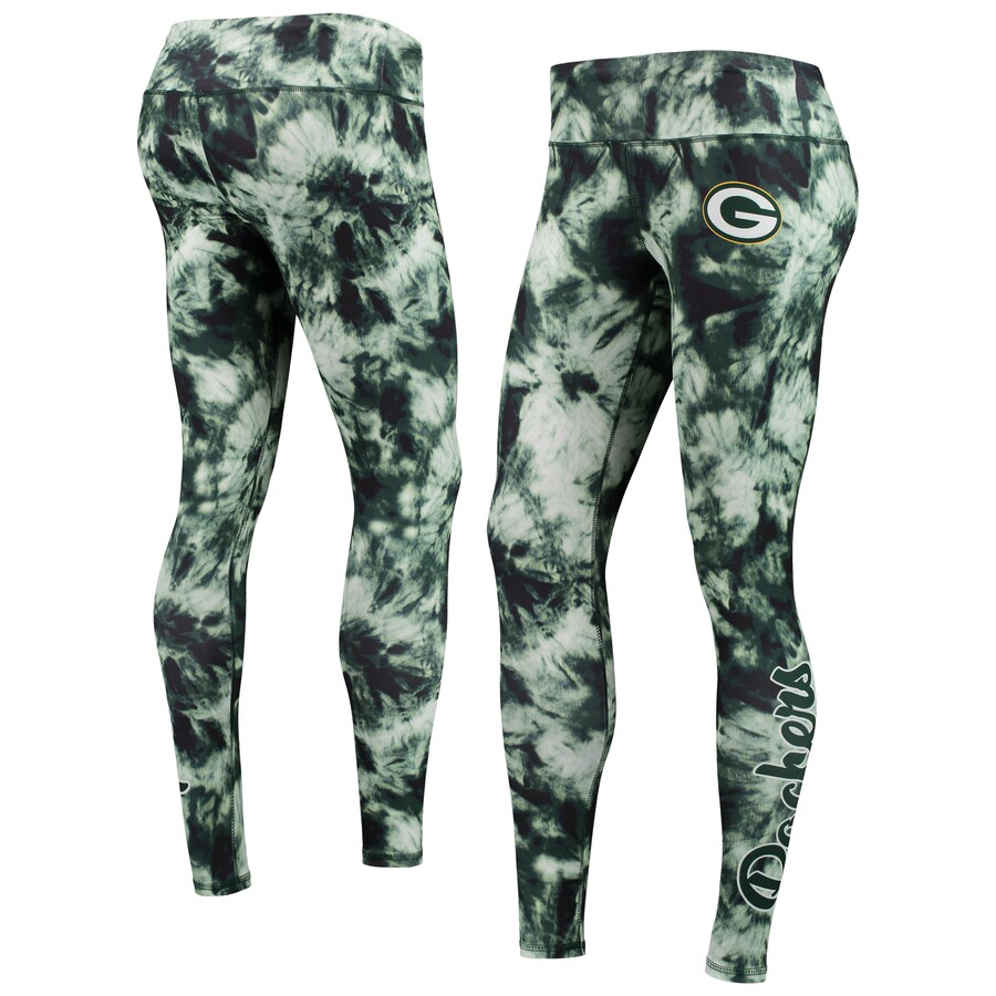 Women's Green Bay Packers FOCO Green Tie-Dye Leggings