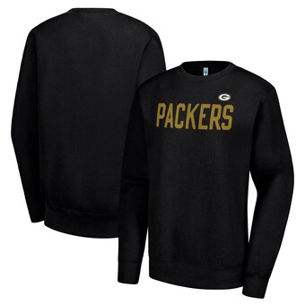 Women's Green Bay Packers  G-III 4Her by Carl Banks Black Dot Print Team Graphic Fleece Pullover Sweatshirt