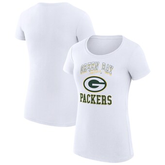 Women's Green Bay Packers G-III 4Her by Carl Banks White Team Logo Graphic Fitted T-Shirt