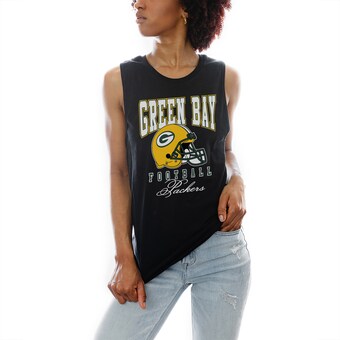 Women's Green Bay Packers Gameday Couture Black Preseason Opener Racerback Tank Top