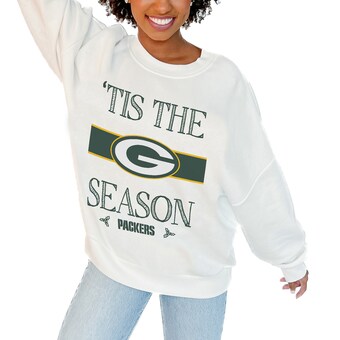 Women's Green Bay Packers Gameday Couture White Take A Holiday Pullover Sweatshirt