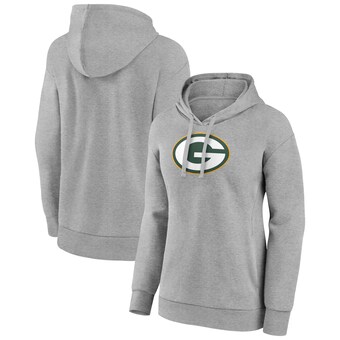 Women's Green Bay Packers Gray Primary Logo Pullover Hoodie